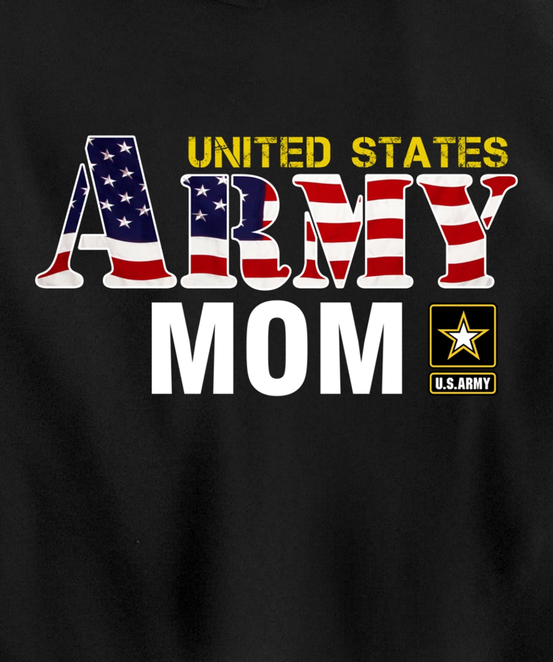 United States Army Mom With American Flag Gift Veteran Pullover Hoodie