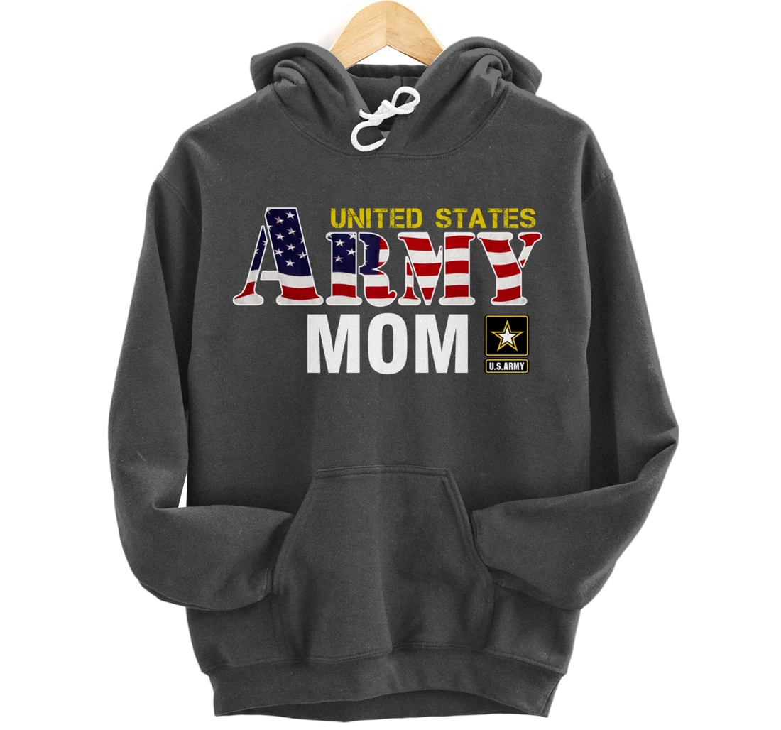United States Army Mom With American Flag Gift Veteran Pullover Hoodie