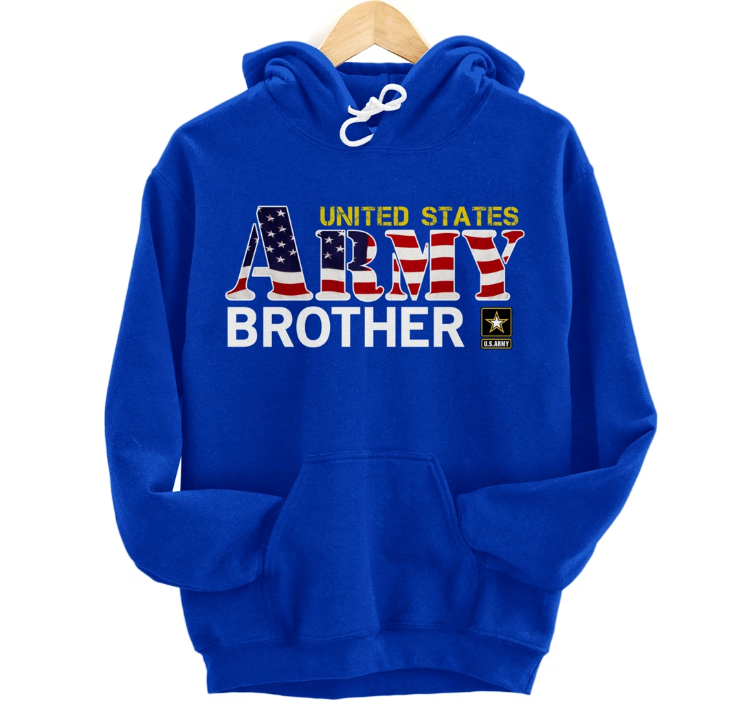 United States Army Brother With American Flag Gift Veteran Pullover Hoodie