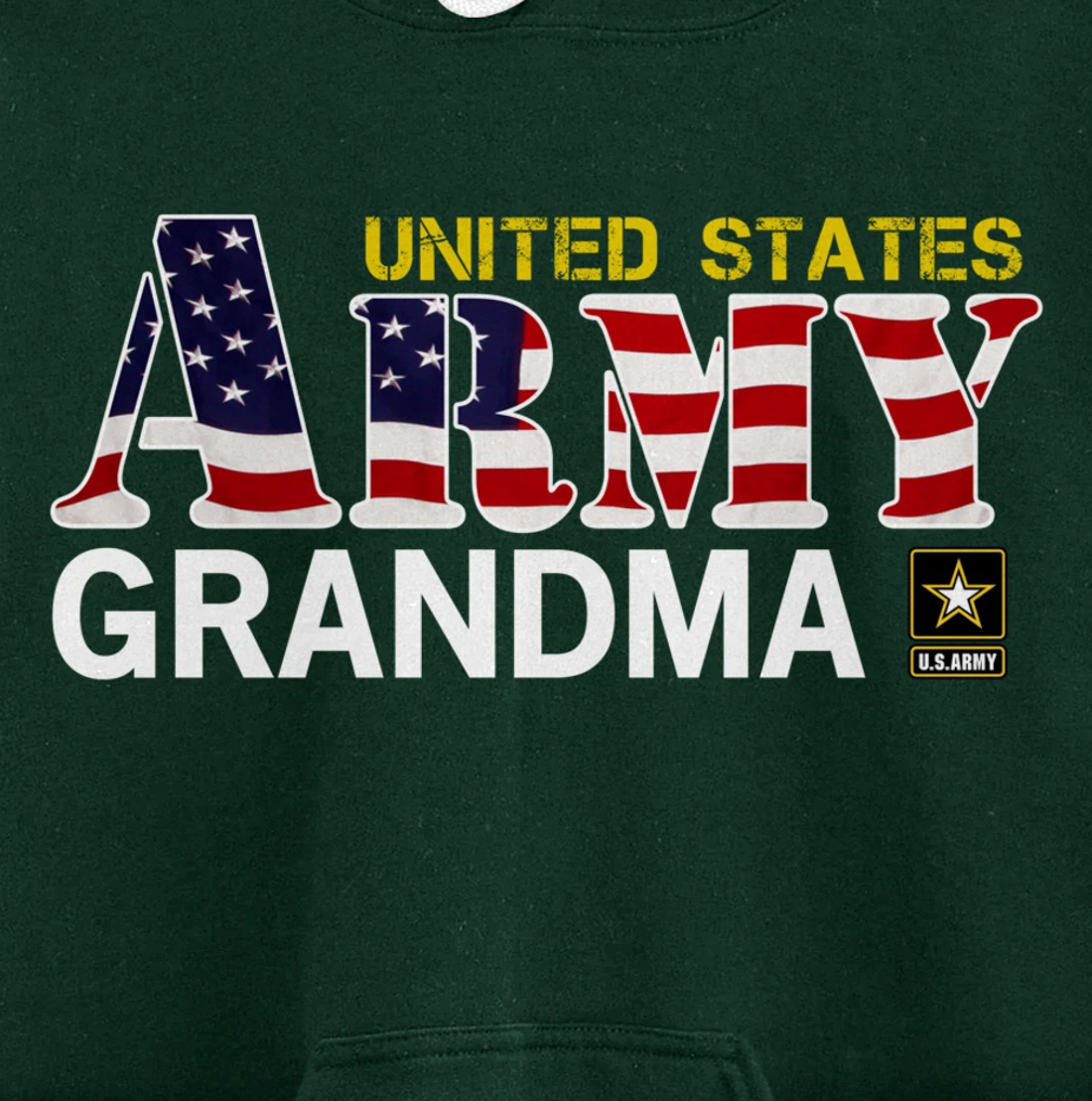 United States Army Grandma With American Flag Gift Veteran Pullover Hoodie