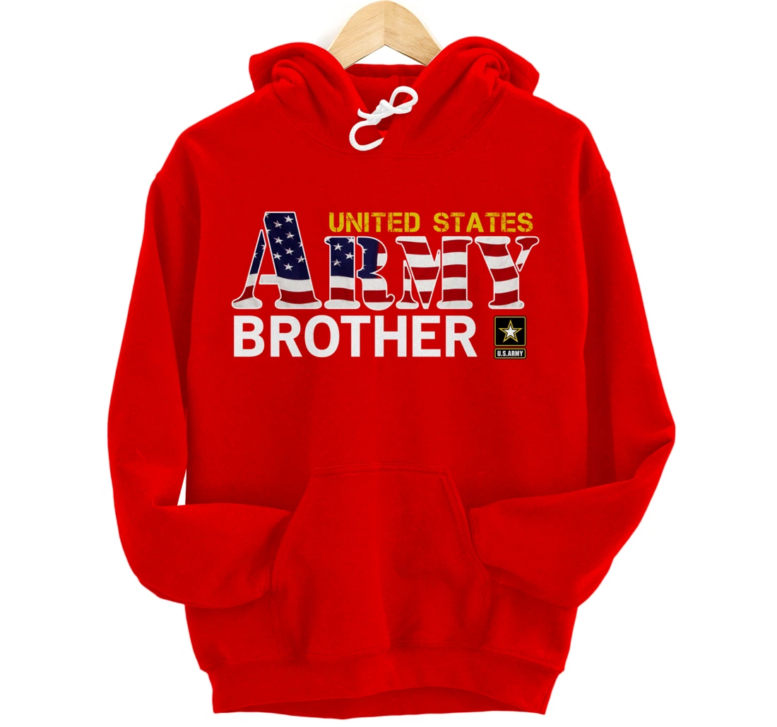 United States Army Brother With American Flag Gift Veteran Pullover Hoodie