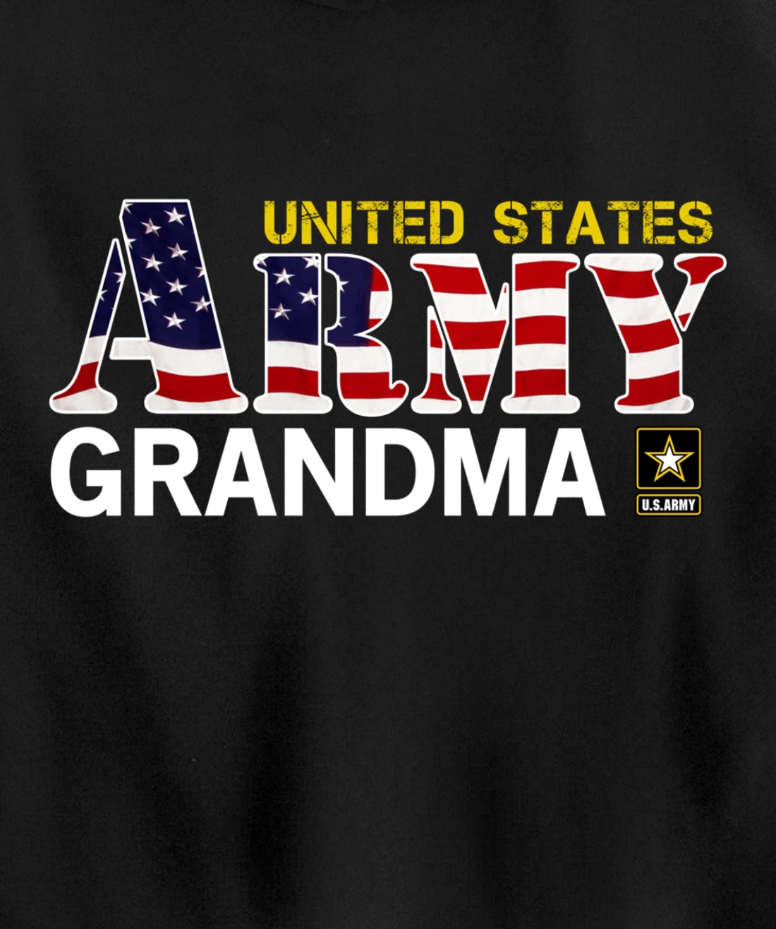 United States Army Grandma With American Flag Gift Veteran Pullover Hoodie