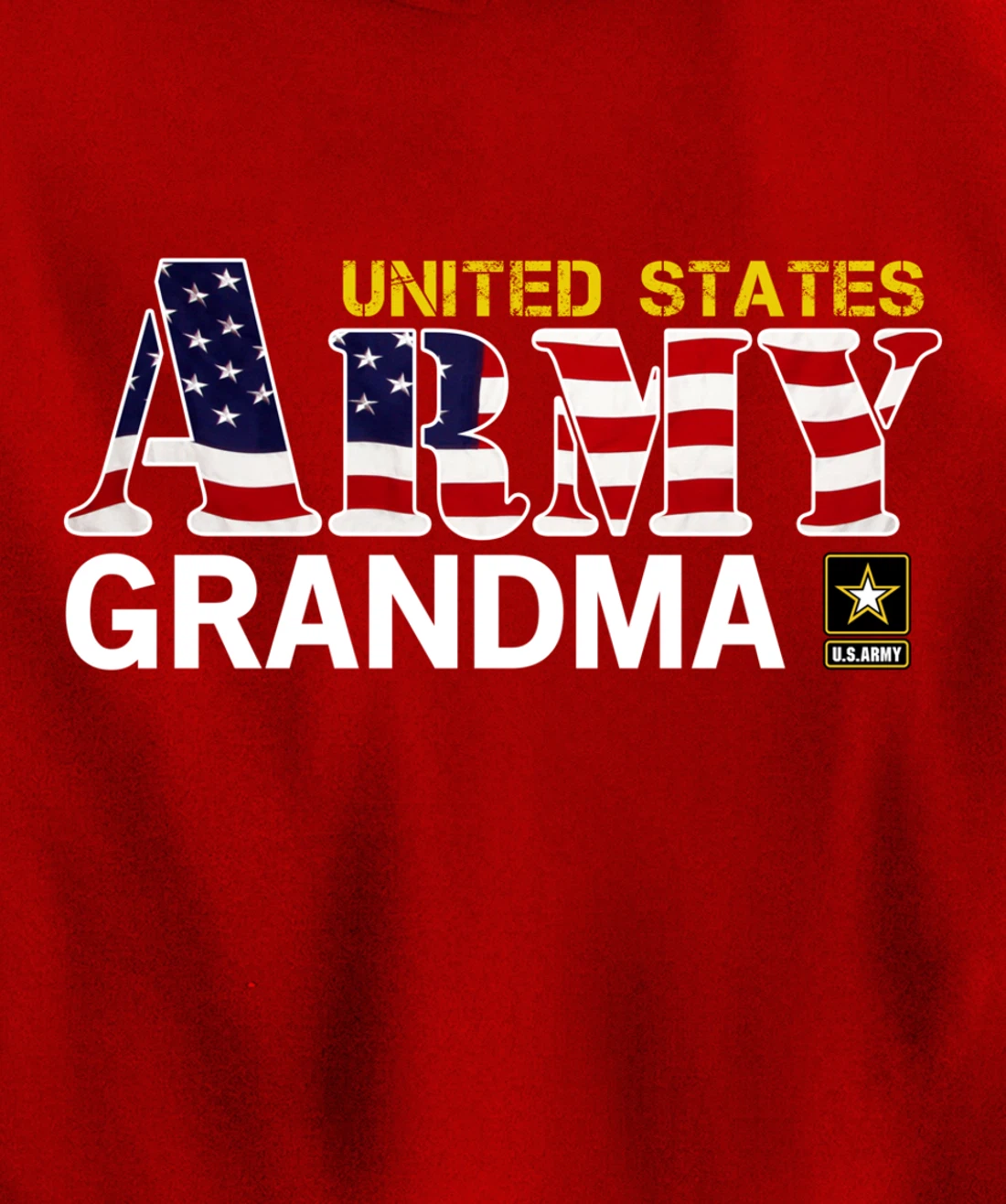 United States Army Grandma With American Flag Gift Veteran Pullover Hoodie