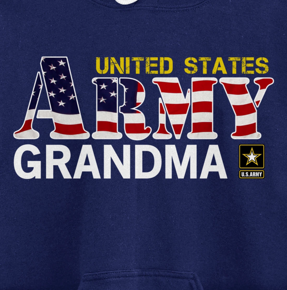 United States Army Grandma With American Flag Gift Veteran Pullover Hoodie