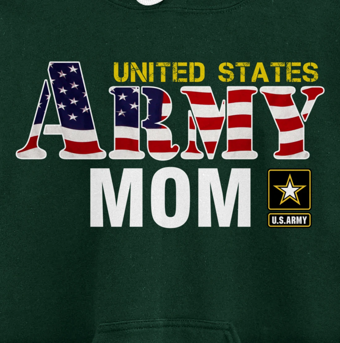 United States Army Mom With American Flag Gift Veteran Pullover Hoodie