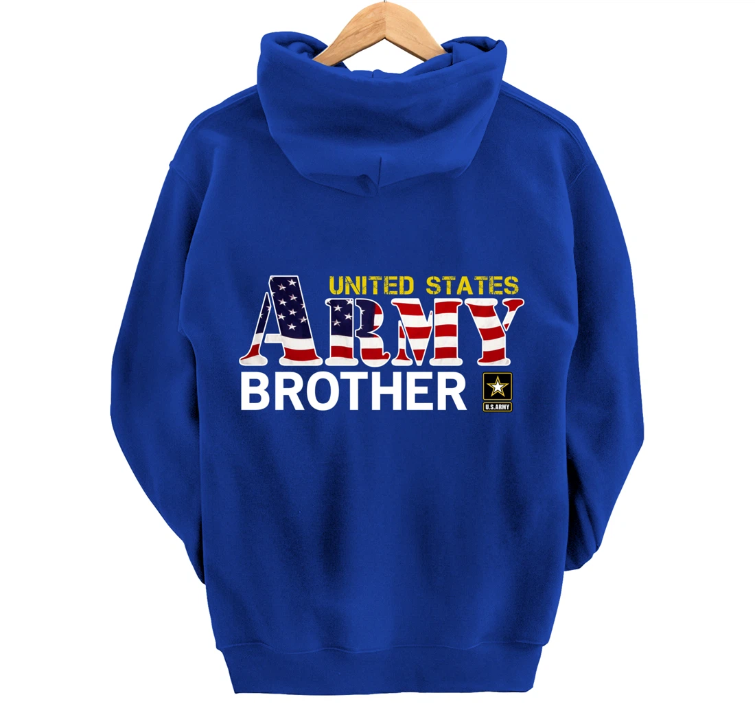 United States Army Brother With American Flag Gift Veteran Pullover Hoodie