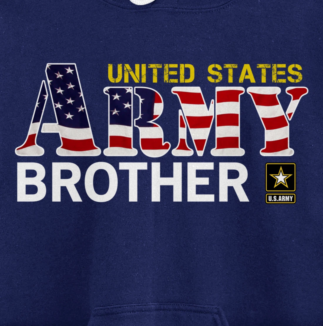 United States Army Brother With American Flag Gift Veteran Pullover Hoodie