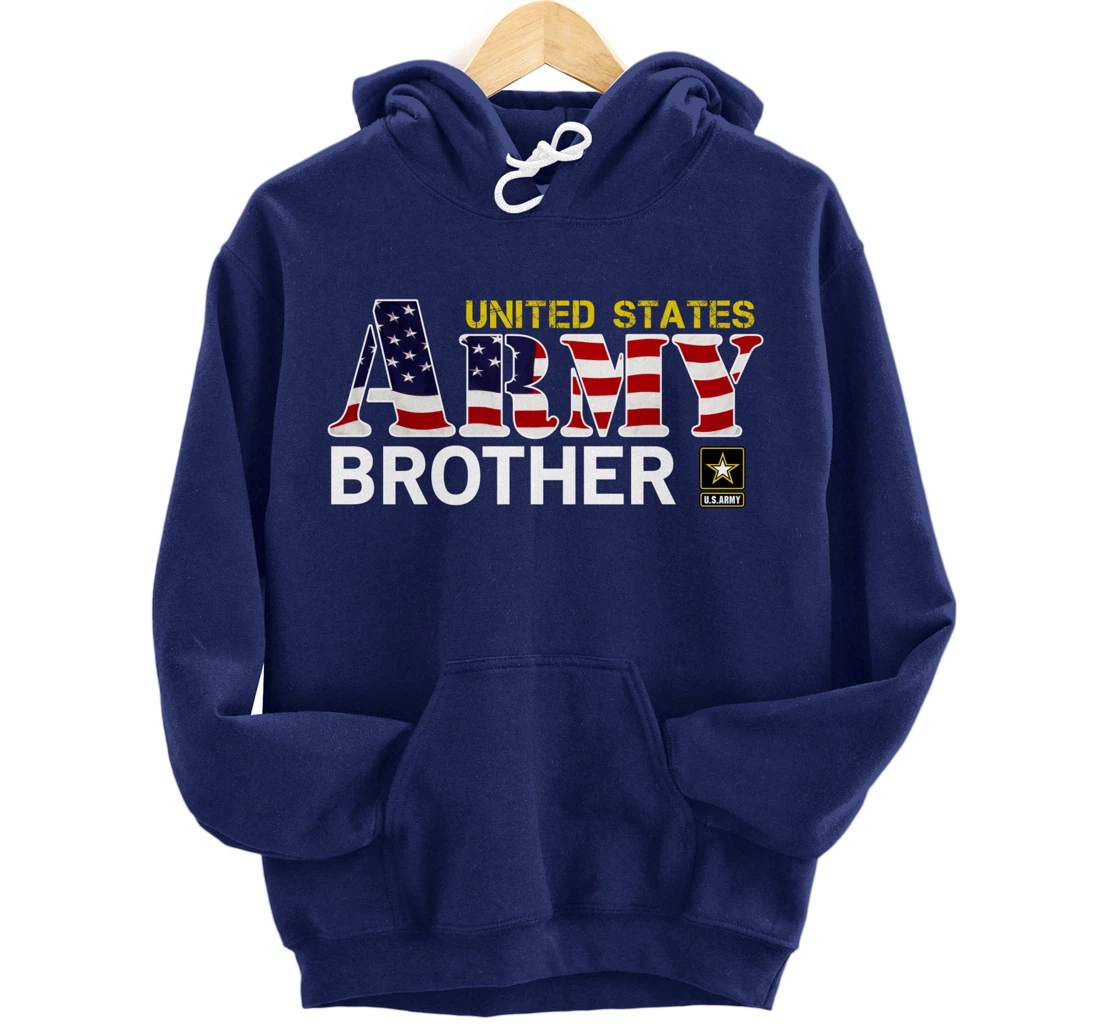 United States Army Brother With American Flag Gift Veteran Pullover Hoodie