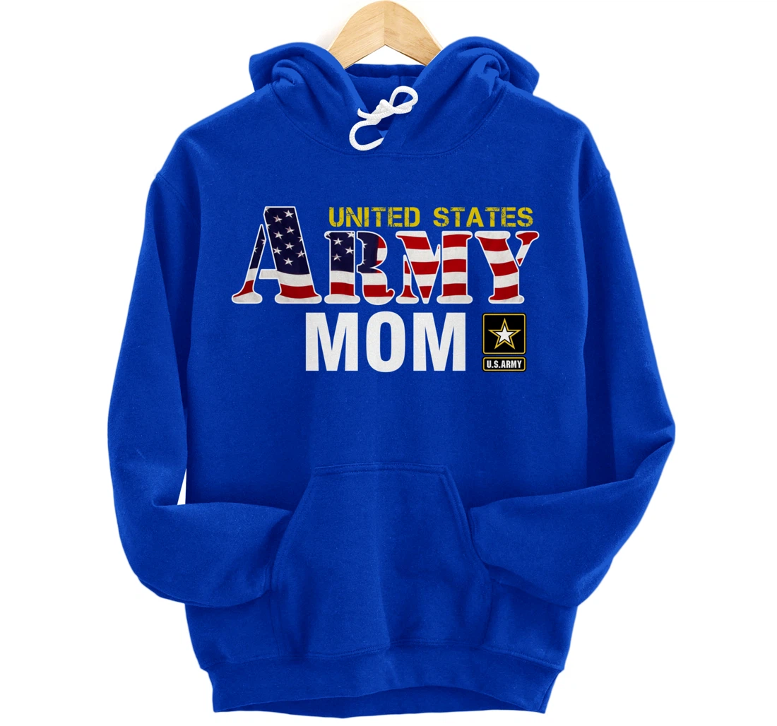 United States Army Mom With American Flag Gift Veteran Pullover Hoodie