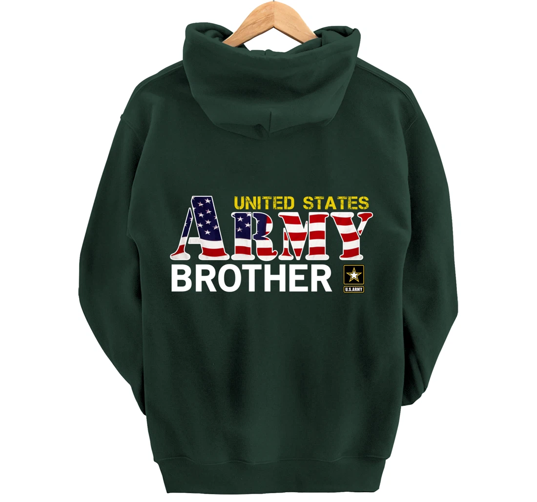 United States Army Brother With American Flag Gift Veteran Pullover Hoodie