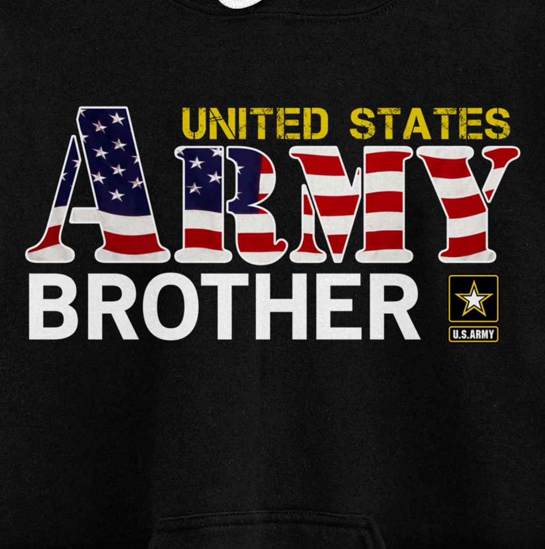 United States Army Brother With American Flag Gift Veteran Pullover Hoodie