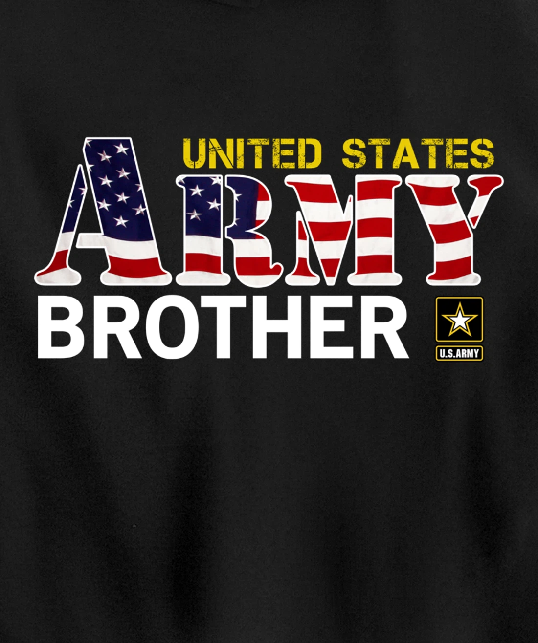 United States Army Brother With American Flag Gift Veteran Pullover Hoodie
