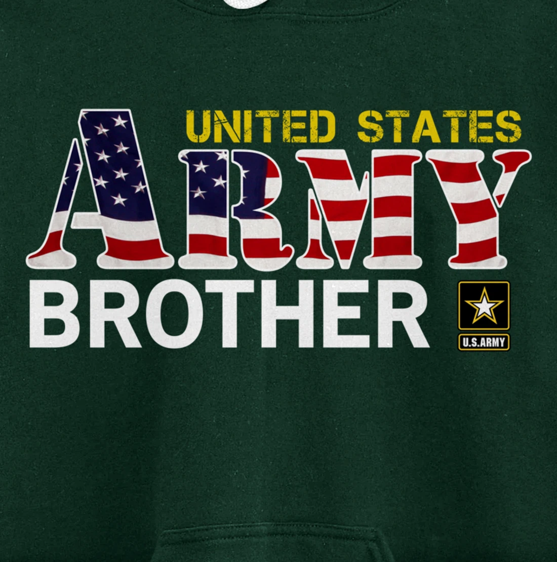 United States Army Brother With American Flag Gift Veteran Pullover Hoodie