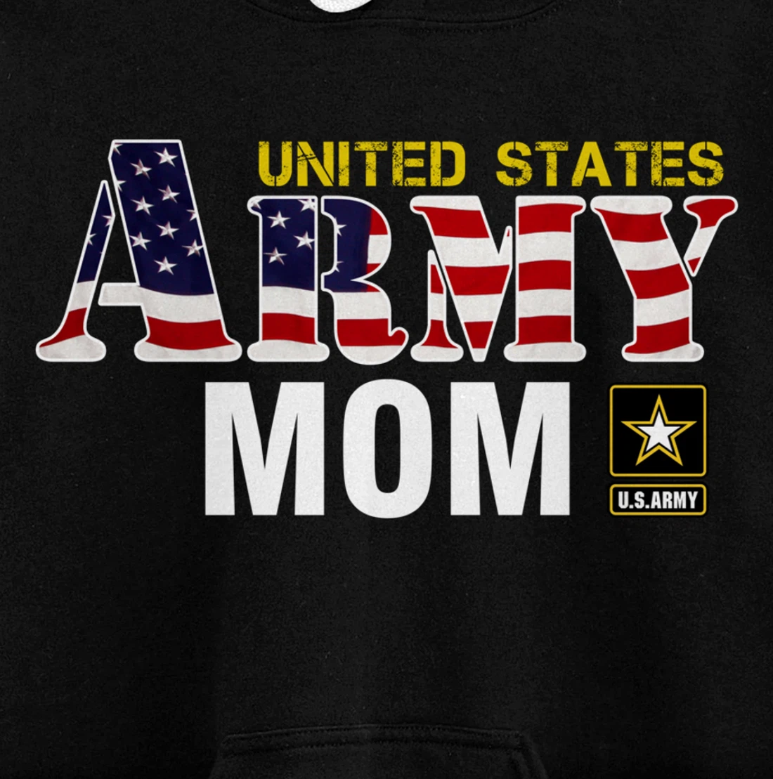 United States Army Mom With American Flag Gift Veteran Pullover Hoodie