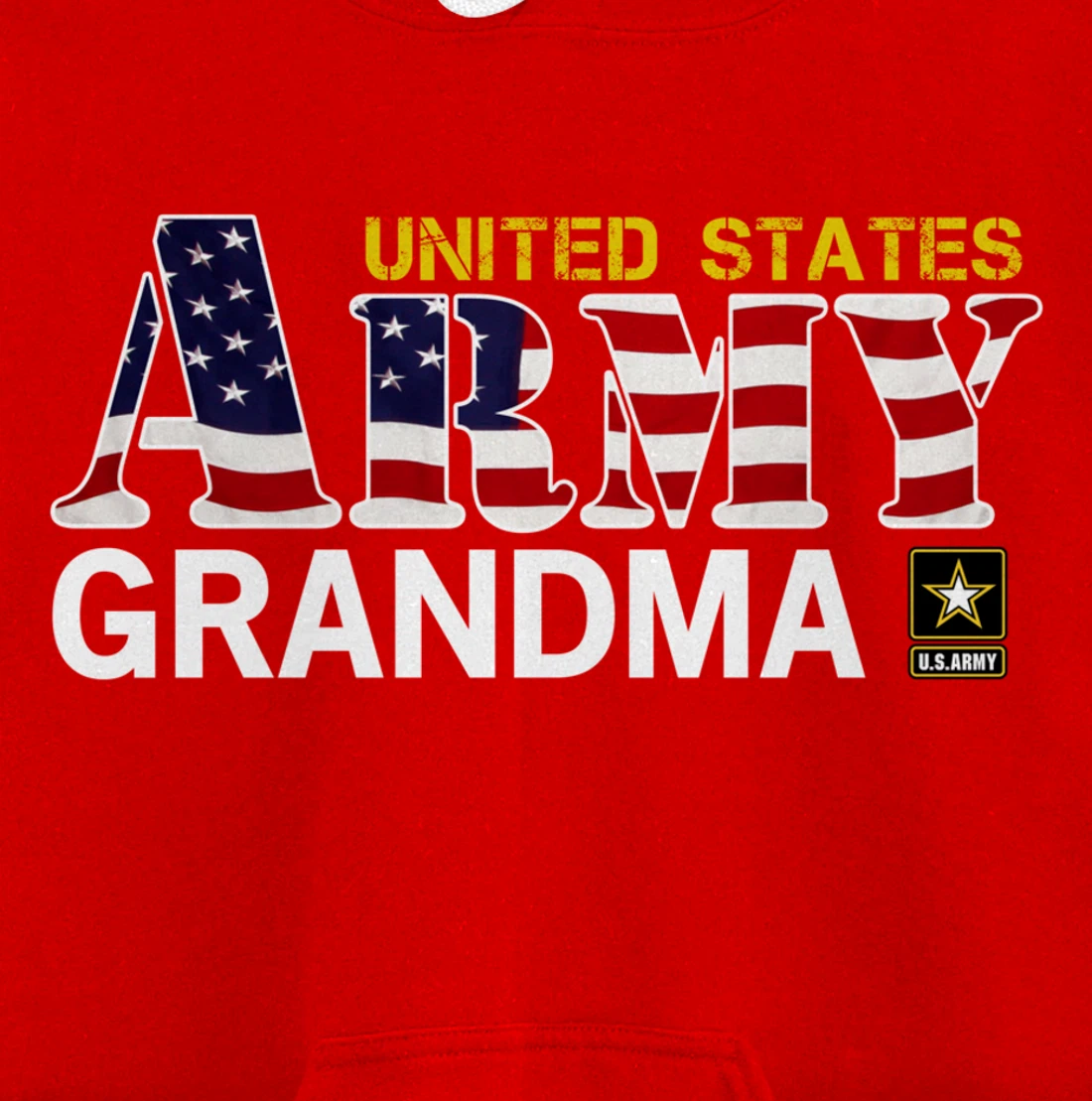 United States Army Grandma With American Flag Gift Veteran Pullover Hoodie