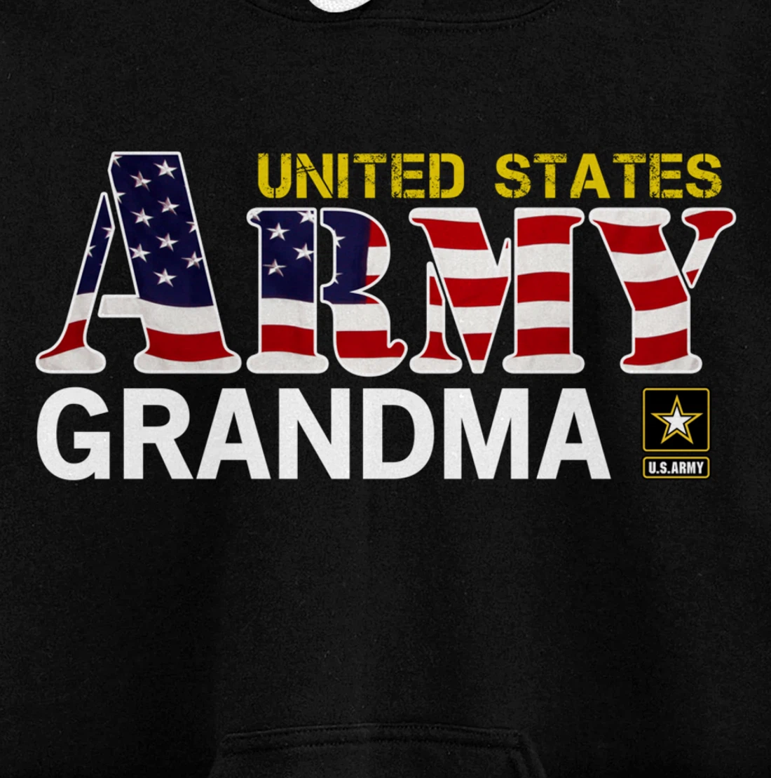 United States Army Grandma With American Flag Gift Veteran Pullover Hoodie