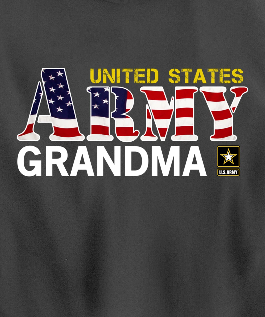 United States Army Grandma With American Flag Gift Veteran Pullover Hoodie