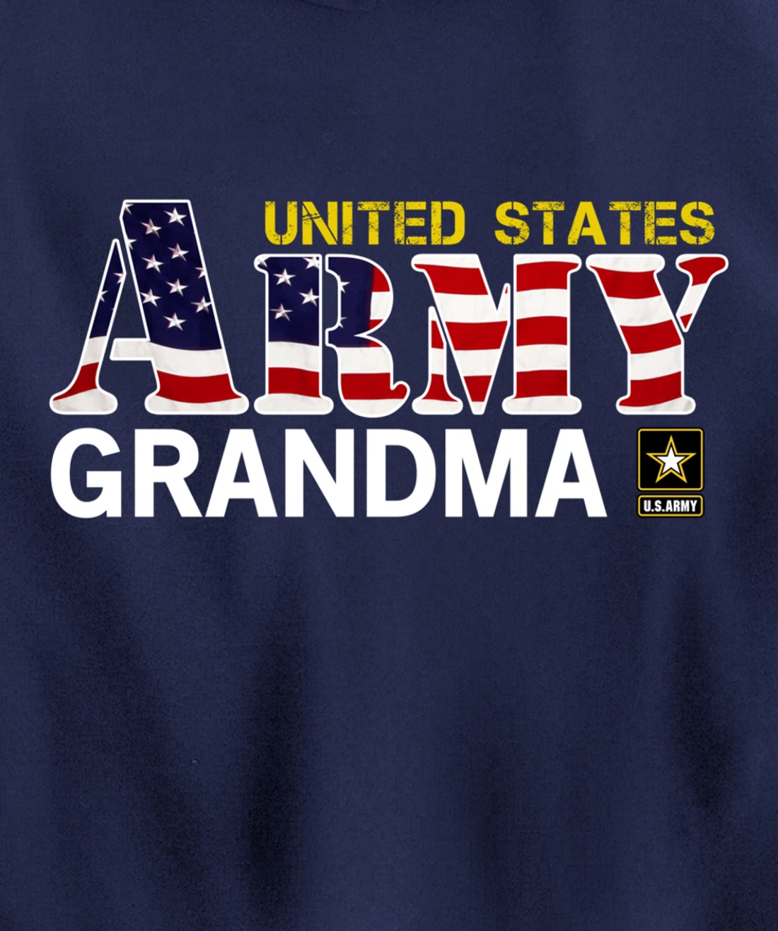 United States Army Grandma With American Flag Gift Veteran Pullover Hoodie