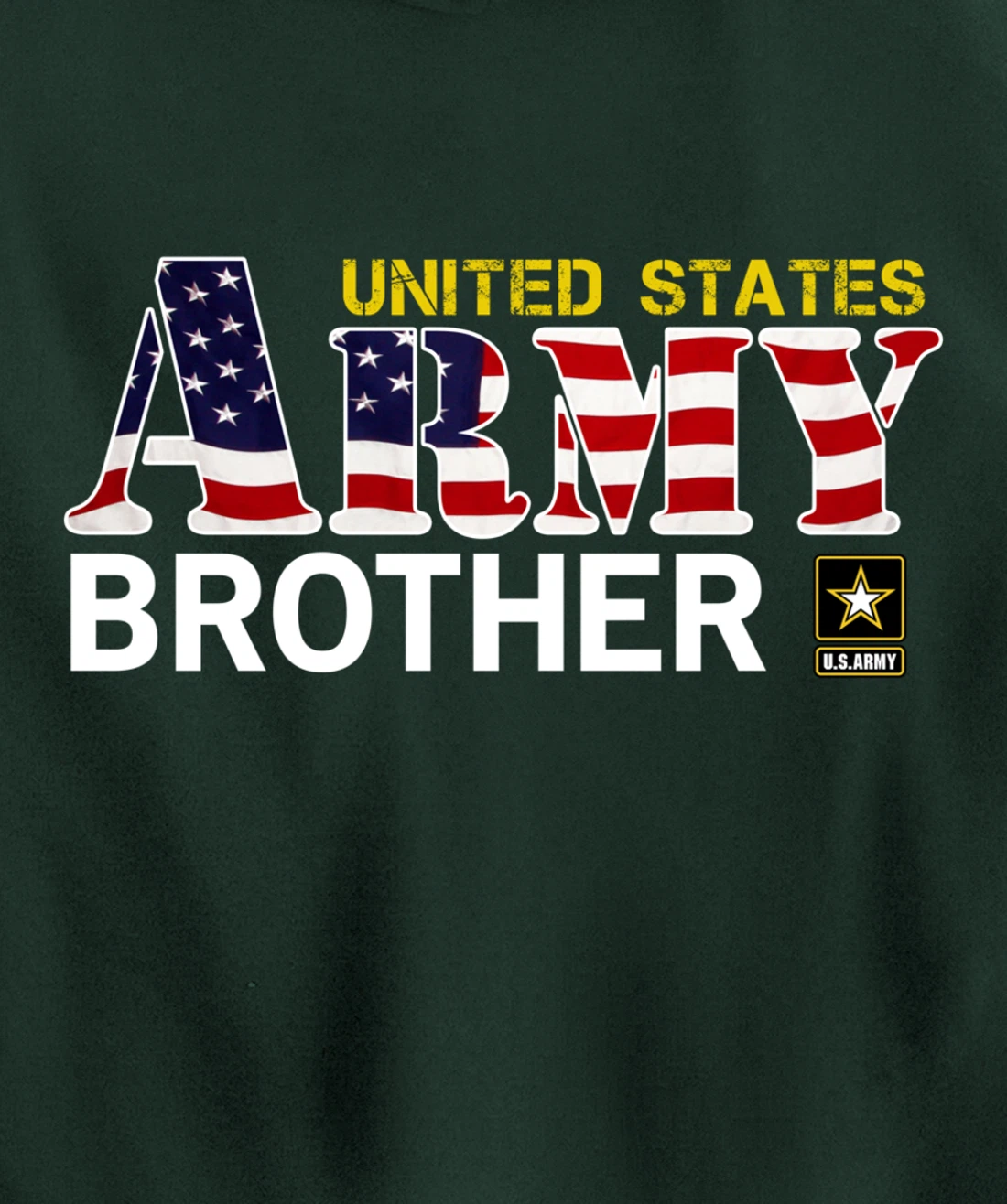 United States Army Brother With American Flag Gift Veteran Pullover Hoodie