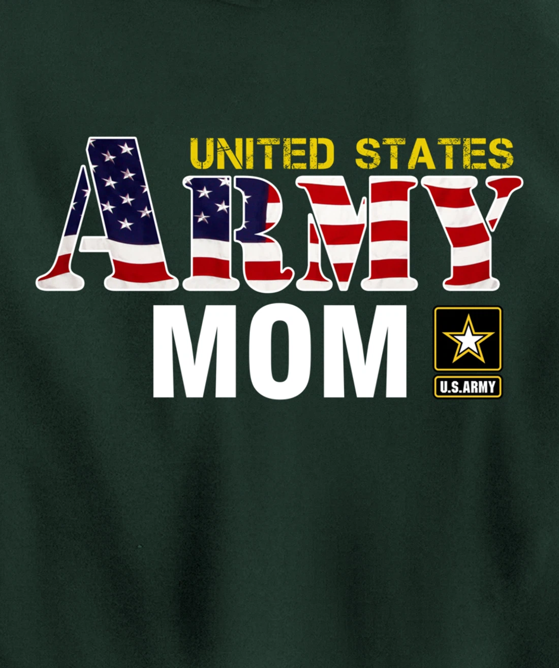 United States Army Mom With American Flag Gift Veteran Pullover Hoodie