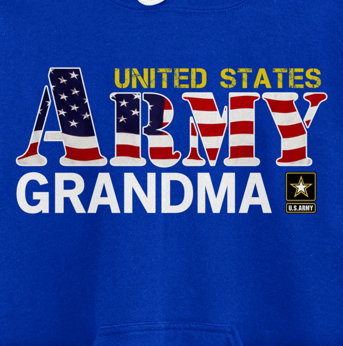 United States Army Grandma With American Flag Gift Veteran Pullover Hoodie