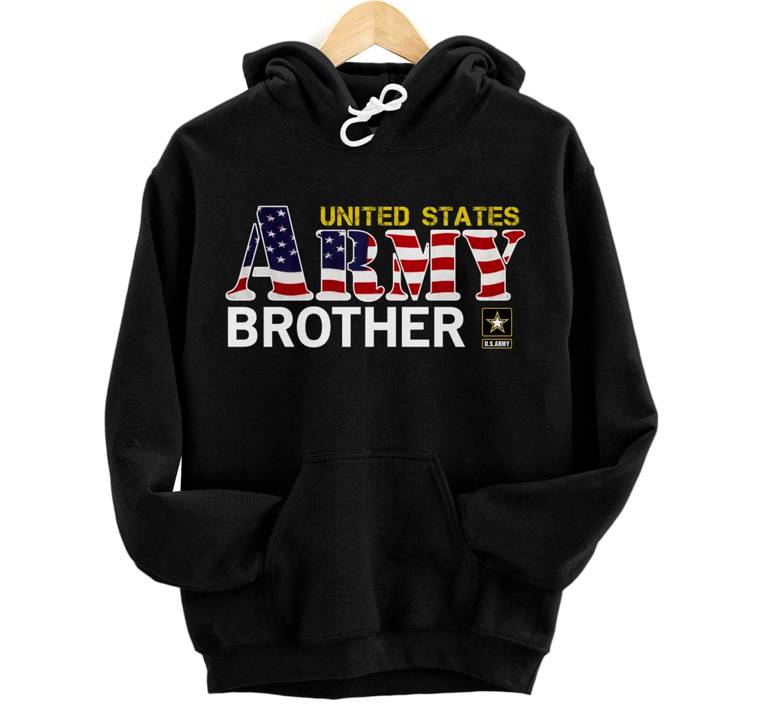 United States Army Brother With American Flag Gift Veteran Pullover Hoodie