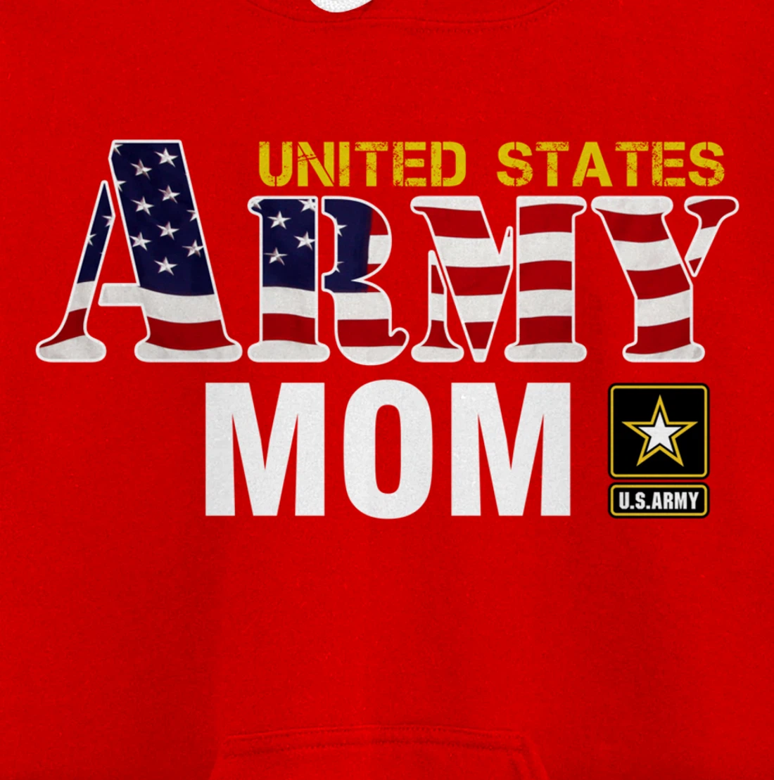 United States Army Mom With American Flag Gift Veteran Pullover Hoodie