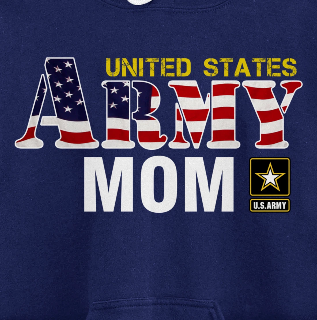 United States Army Mom With American Flag Gift Veteran Pullover Hoodie