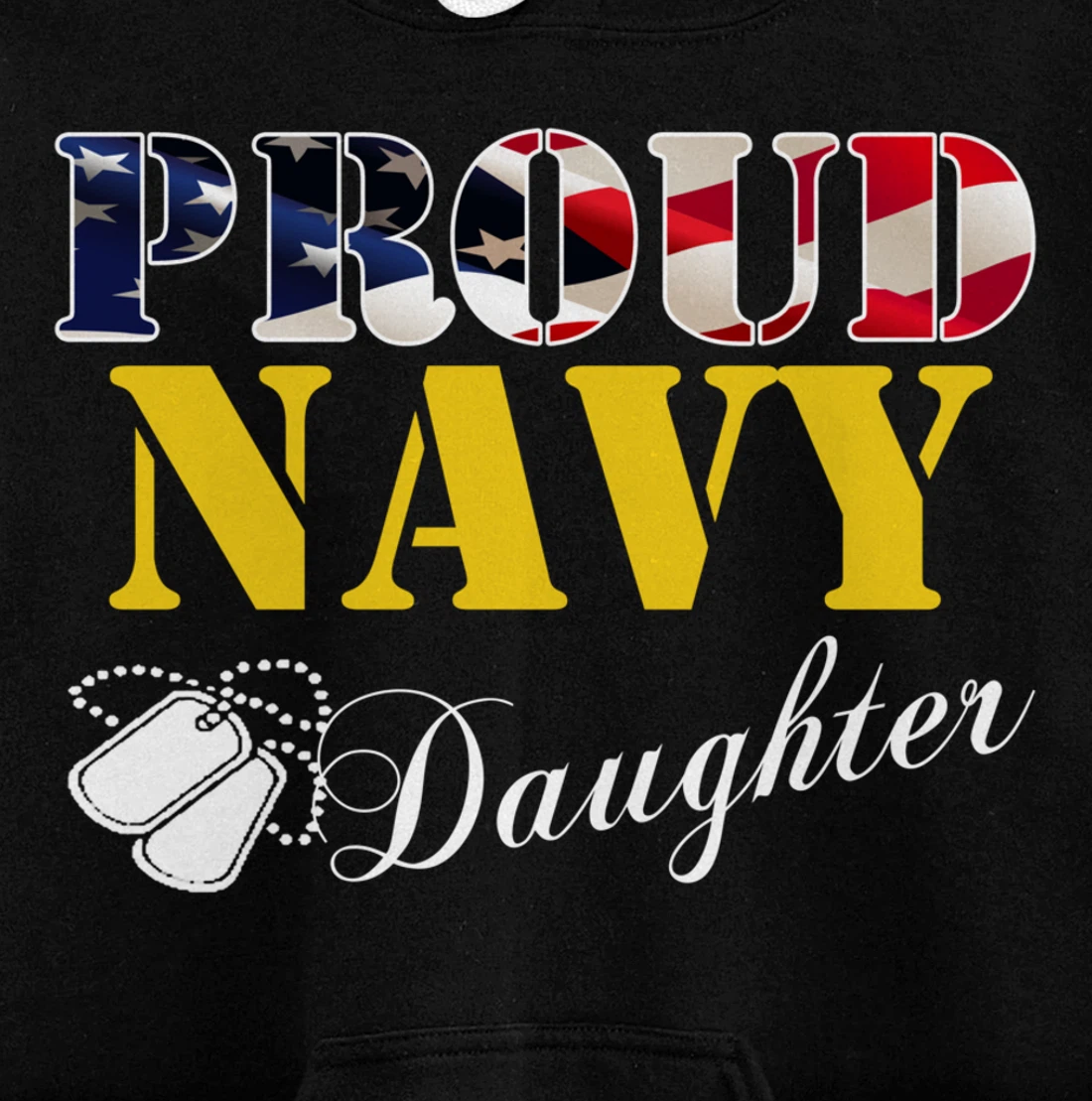 Vintage Proud Navy Daughter With American Flag Gift Veteran Pullover Hoodie