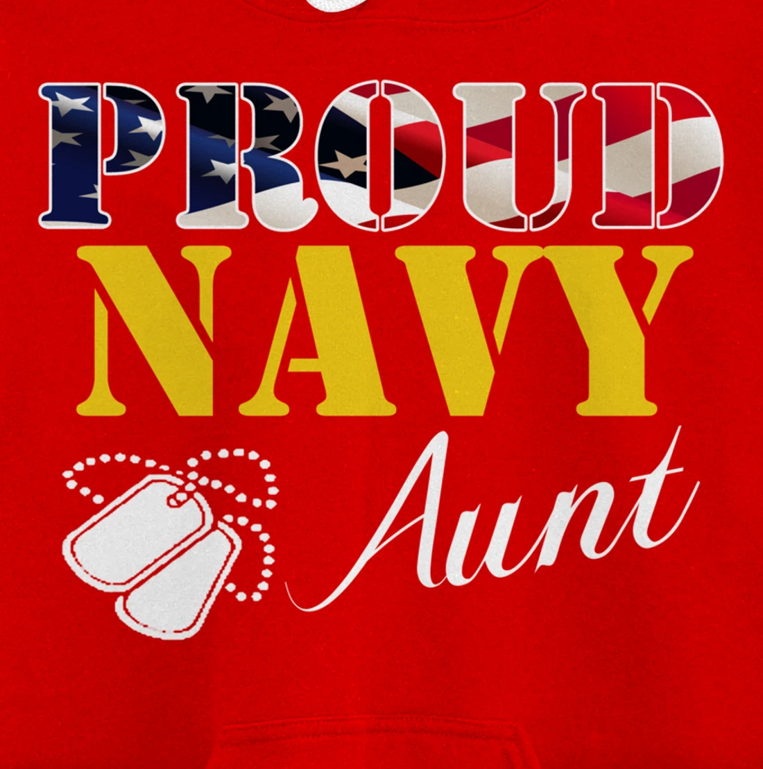 Vintage Proud Navy Aunt With American Flag Gift Veteran Pullover Hoodie