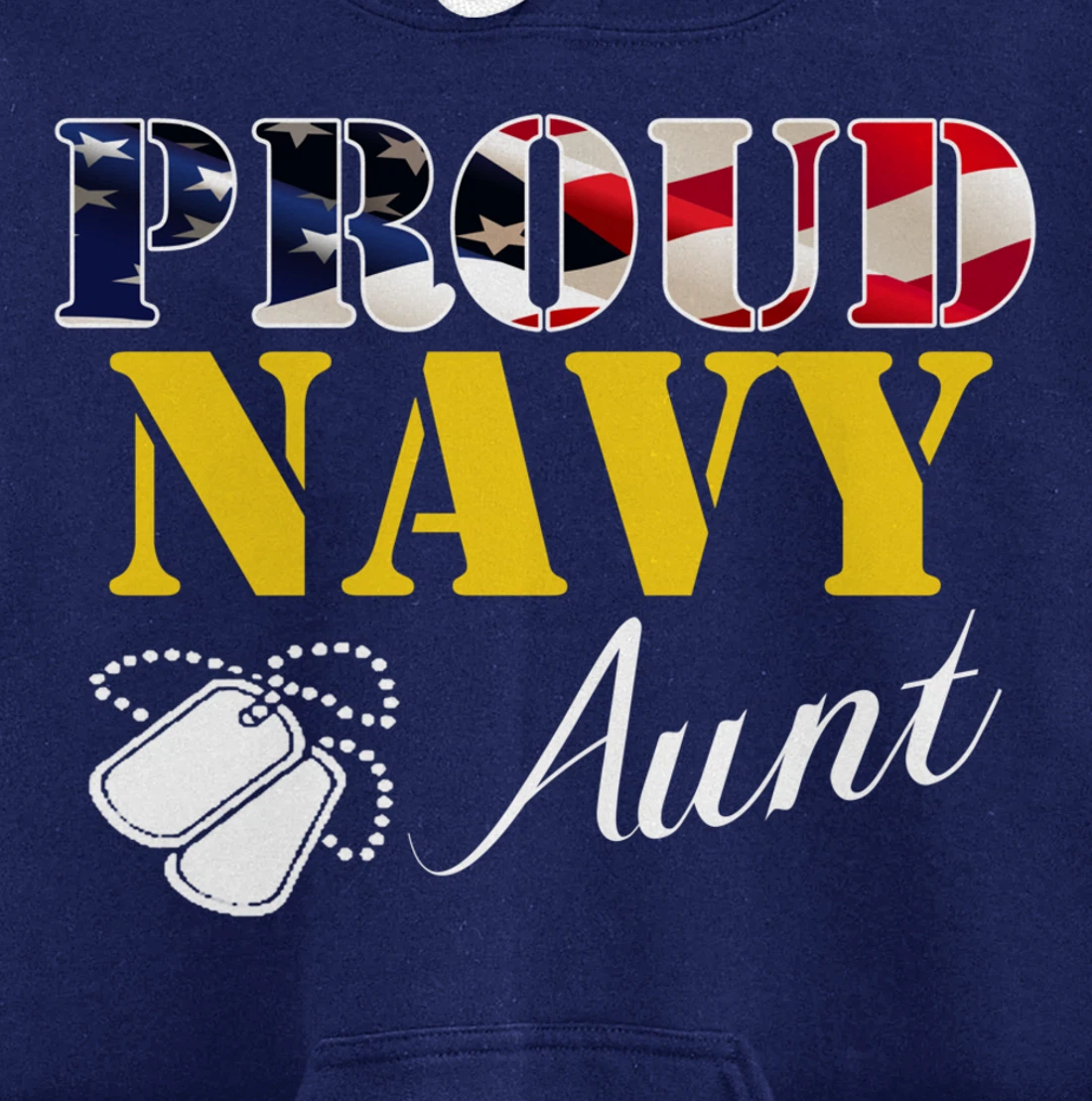Vintage Proud Navy Aunt With American Flag Gift Veteran Pullover Hoodie