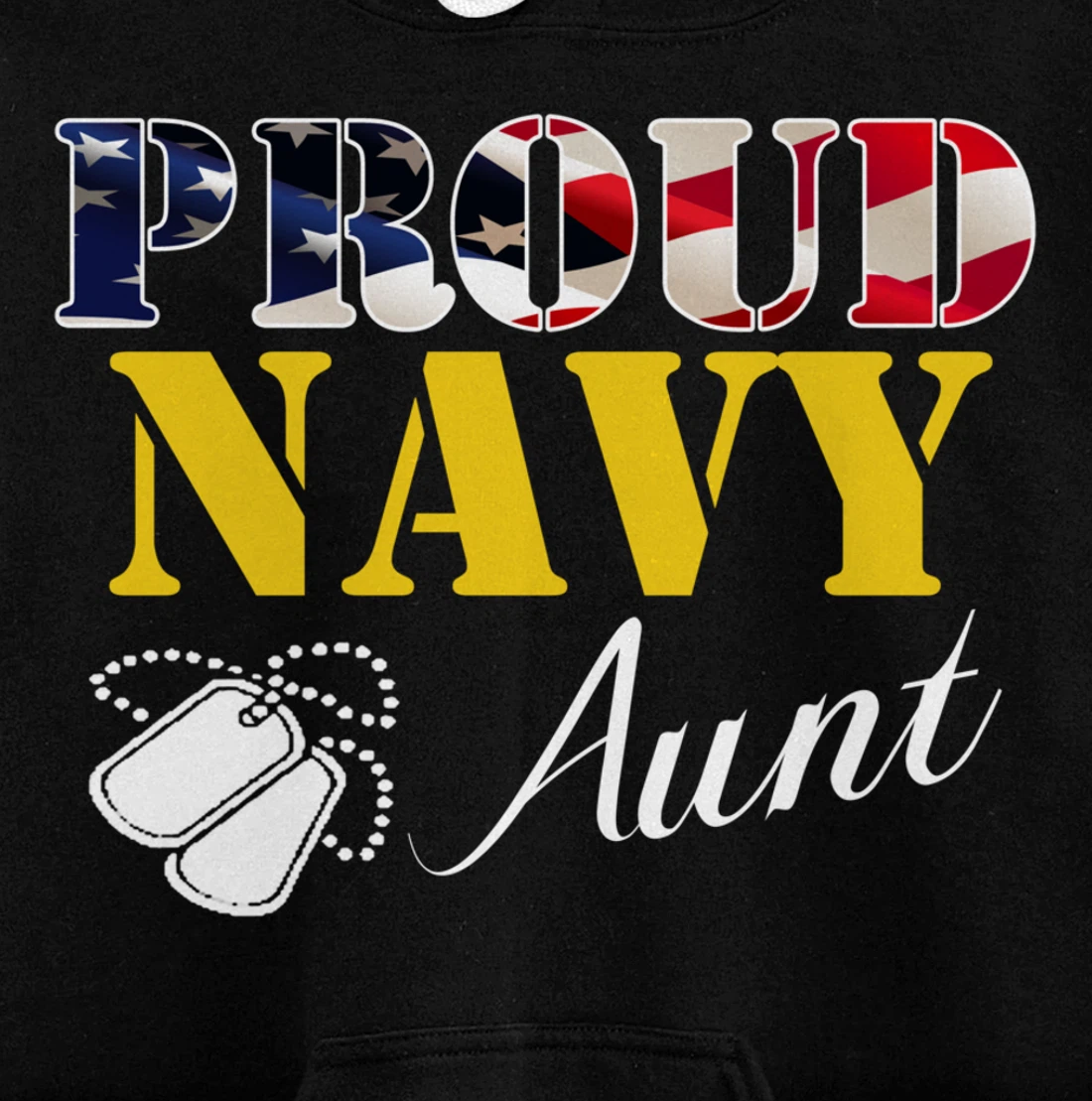 Vintage Proud Navy Aunt With American Flag Gift Veteran Pullover Hoodie