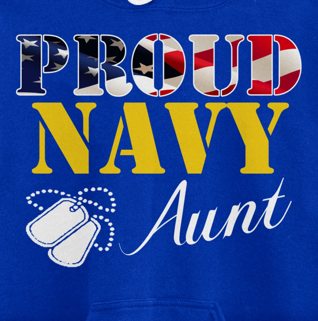 Vintage Proud Navy Aunt With American Flag Gift Veteran Pullover Hoodie