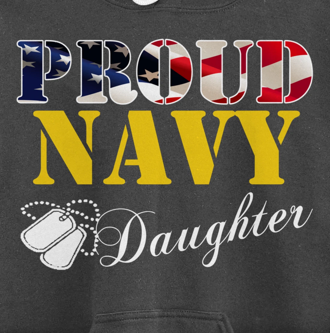 Vintage Proud Navy Daughter With American Flag Gift Veteran Pullover Hoodie