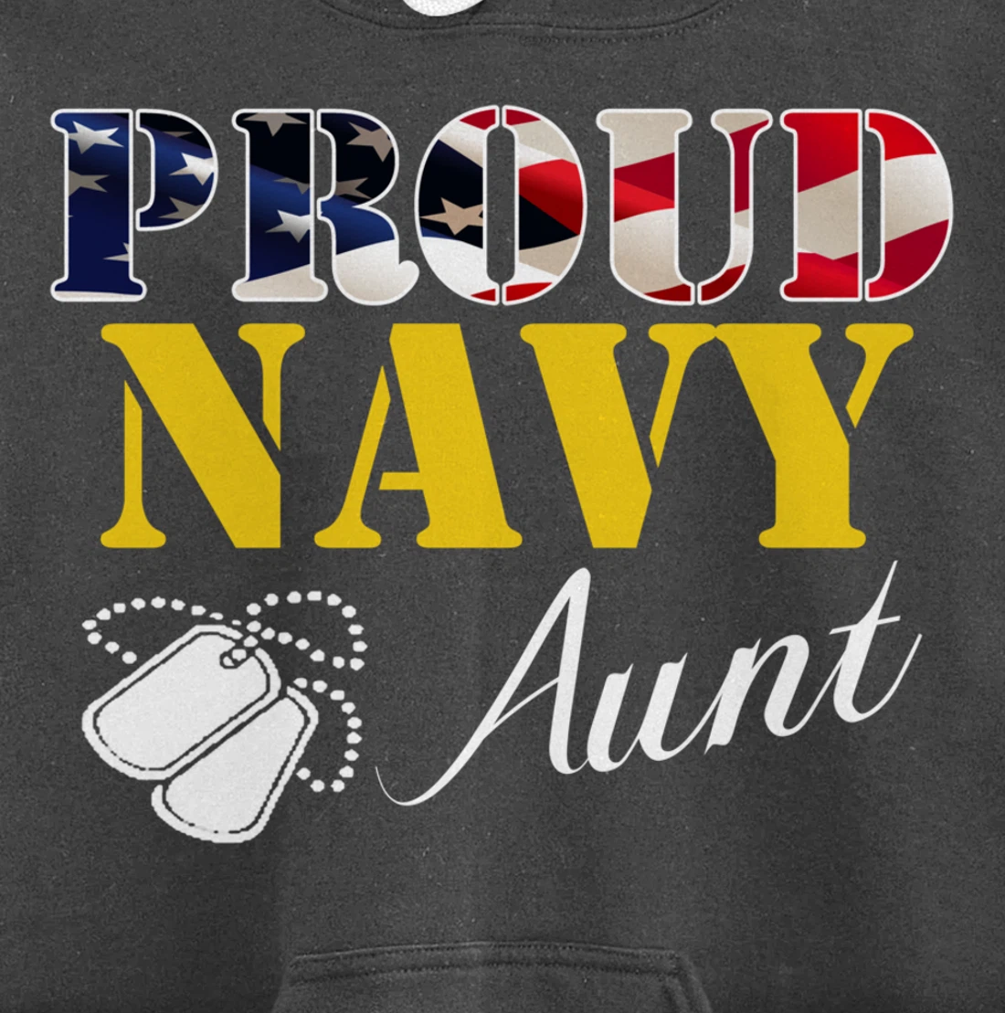 Vintage Proud Navy Aunt With American Flag Gift Veteran Pullover Hoodie