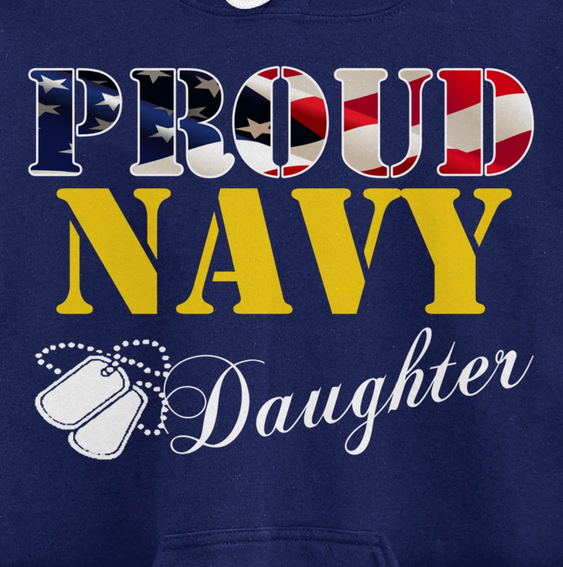 Vintage Proud Navy Daughter With American Flag Gift Veteran Pullover Hoodie