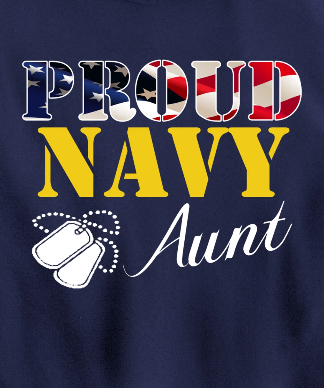 Vintage Proud Navy Aunt With American Flag Gift Veteran Pullover Hoodie