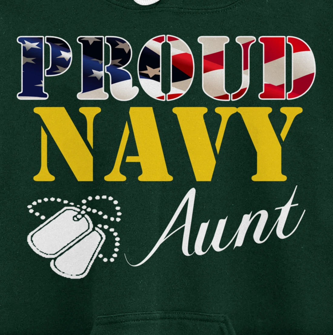 Vintage Proud Navy Aunt With American Flag Gift Veteran Pullover Hoodie