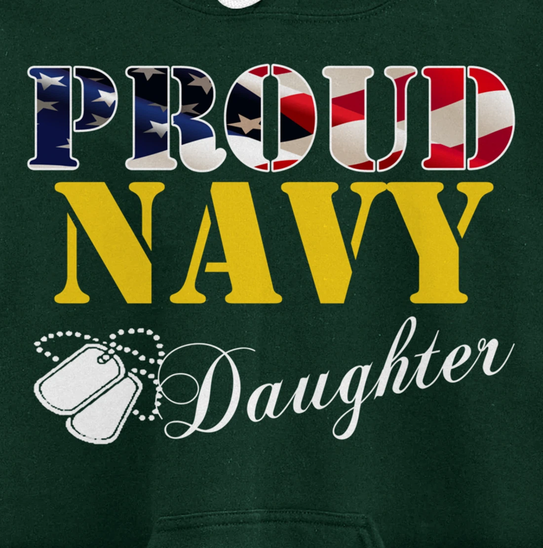 Vintage Proud Navy Daughter With American Flag Gift Veteran Pullover Hoodie