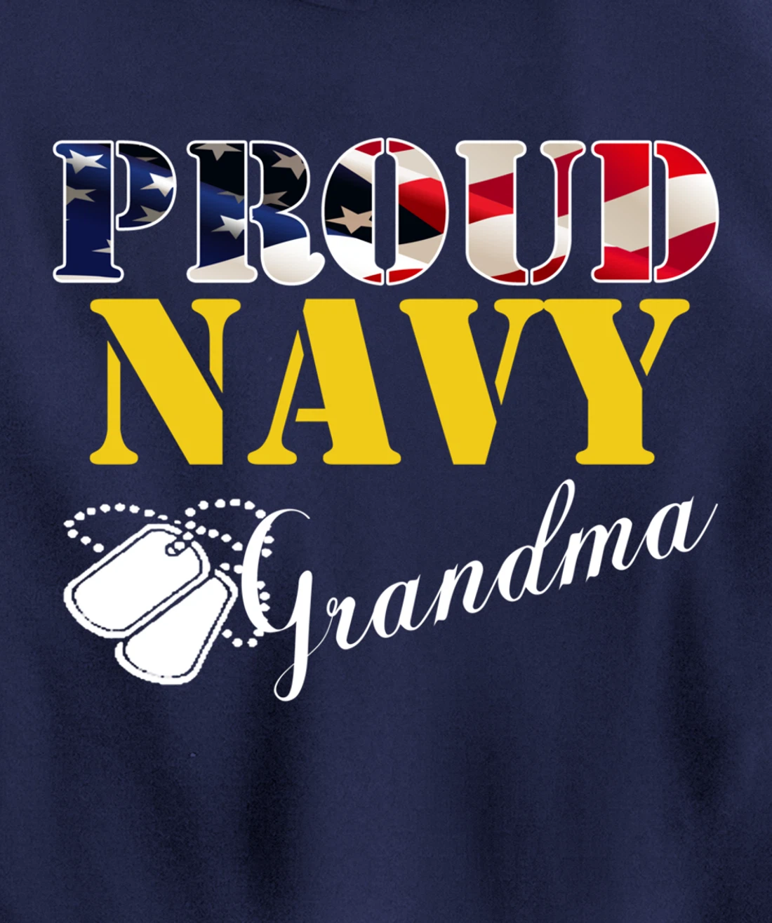 Vintage Proud Navy Grandma With American Flag Gift Veteran Pullover Hoodie