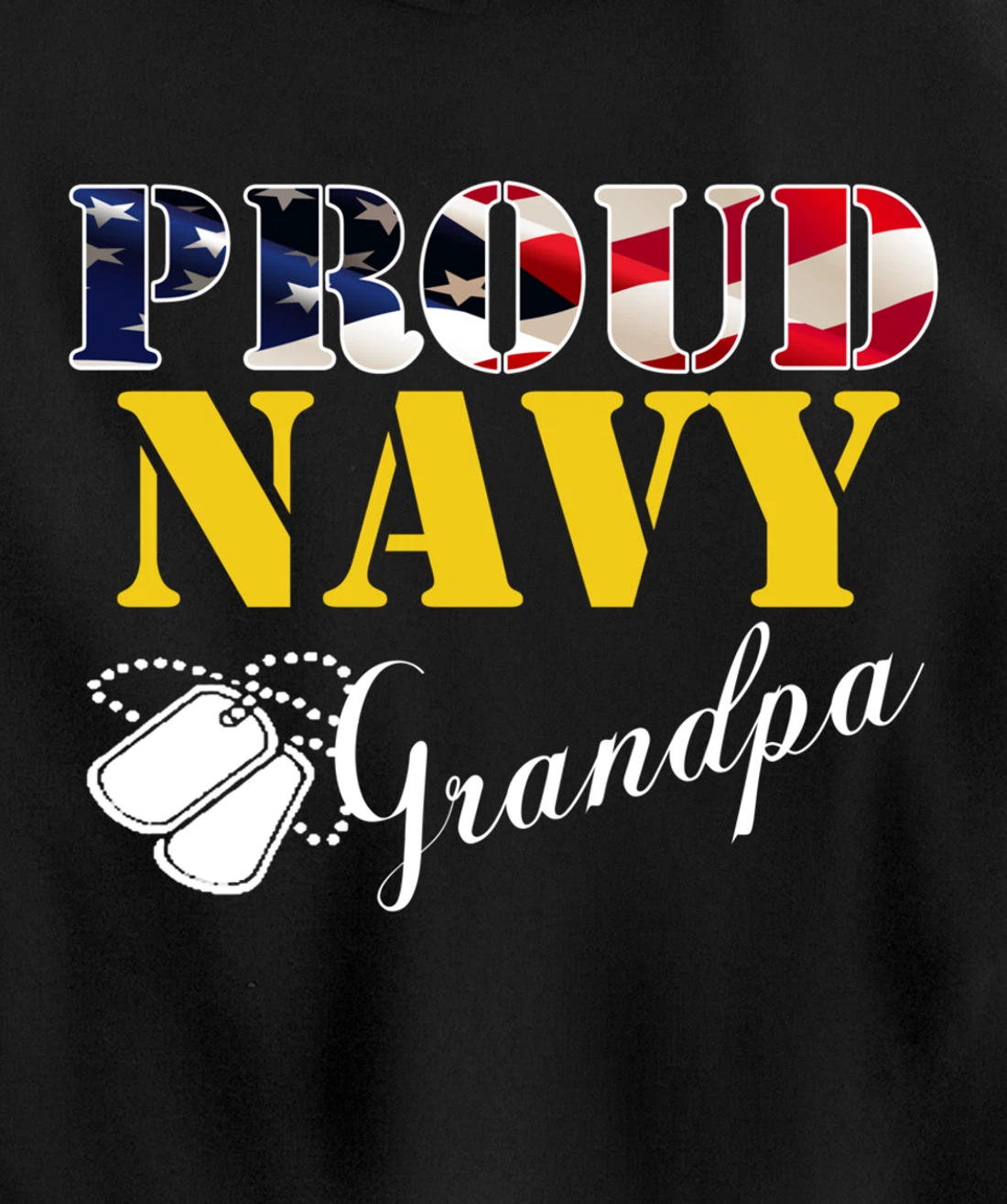 Vintage Proud Navy Grandpa With American Flag Gift Veteran Pullover Hoodie