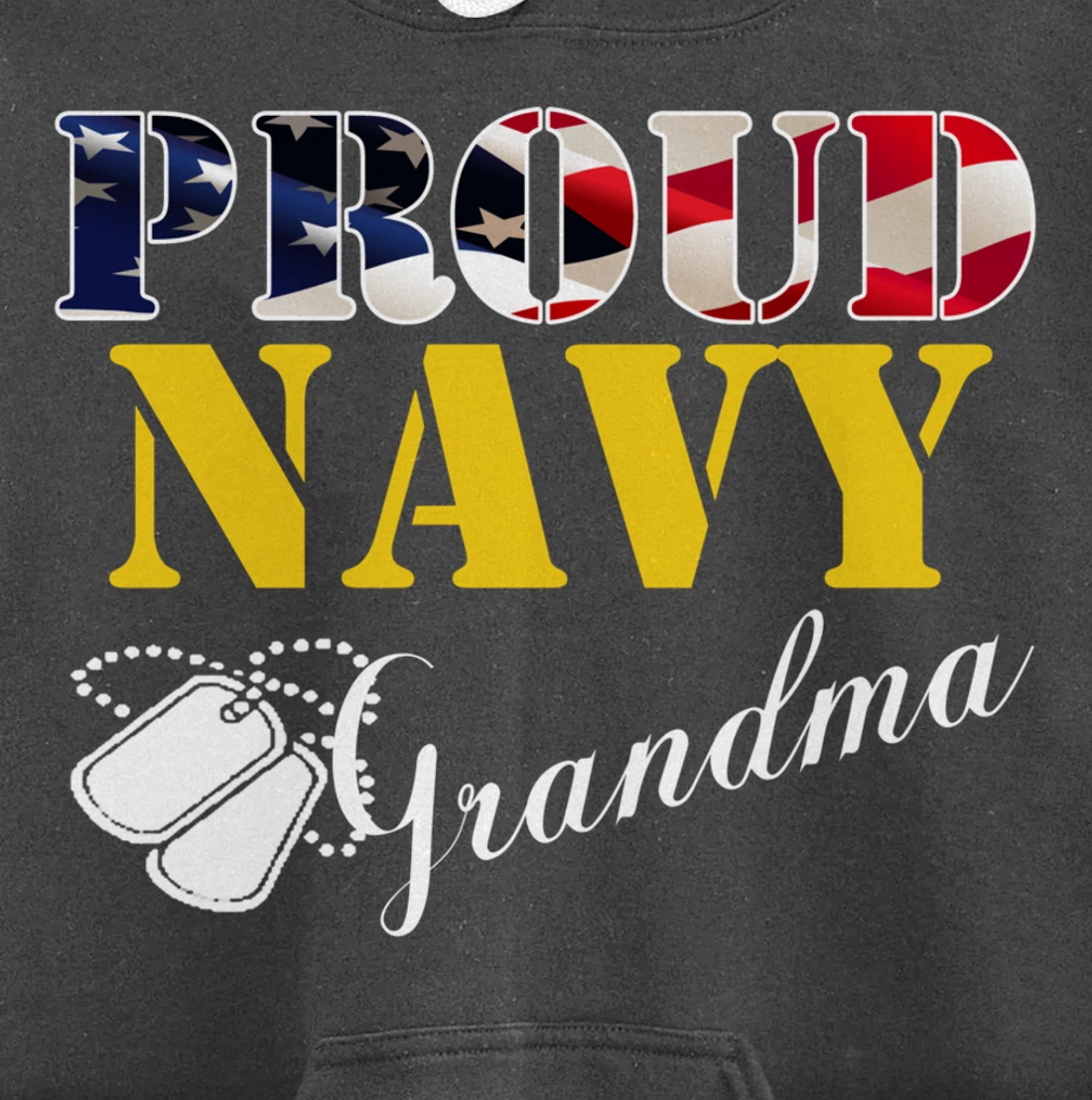 Vintage Proud Navy Grandma With American Flag Gift Veteran Pullover Hoodie