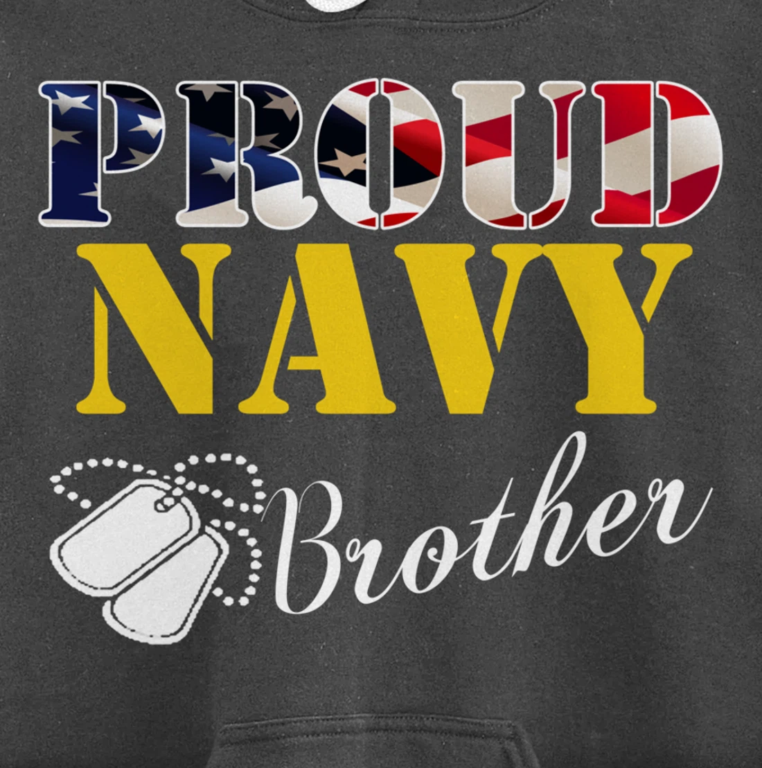Vintage Proud Navy Brother With American Flag Gift Veteran Pullover Hoodie