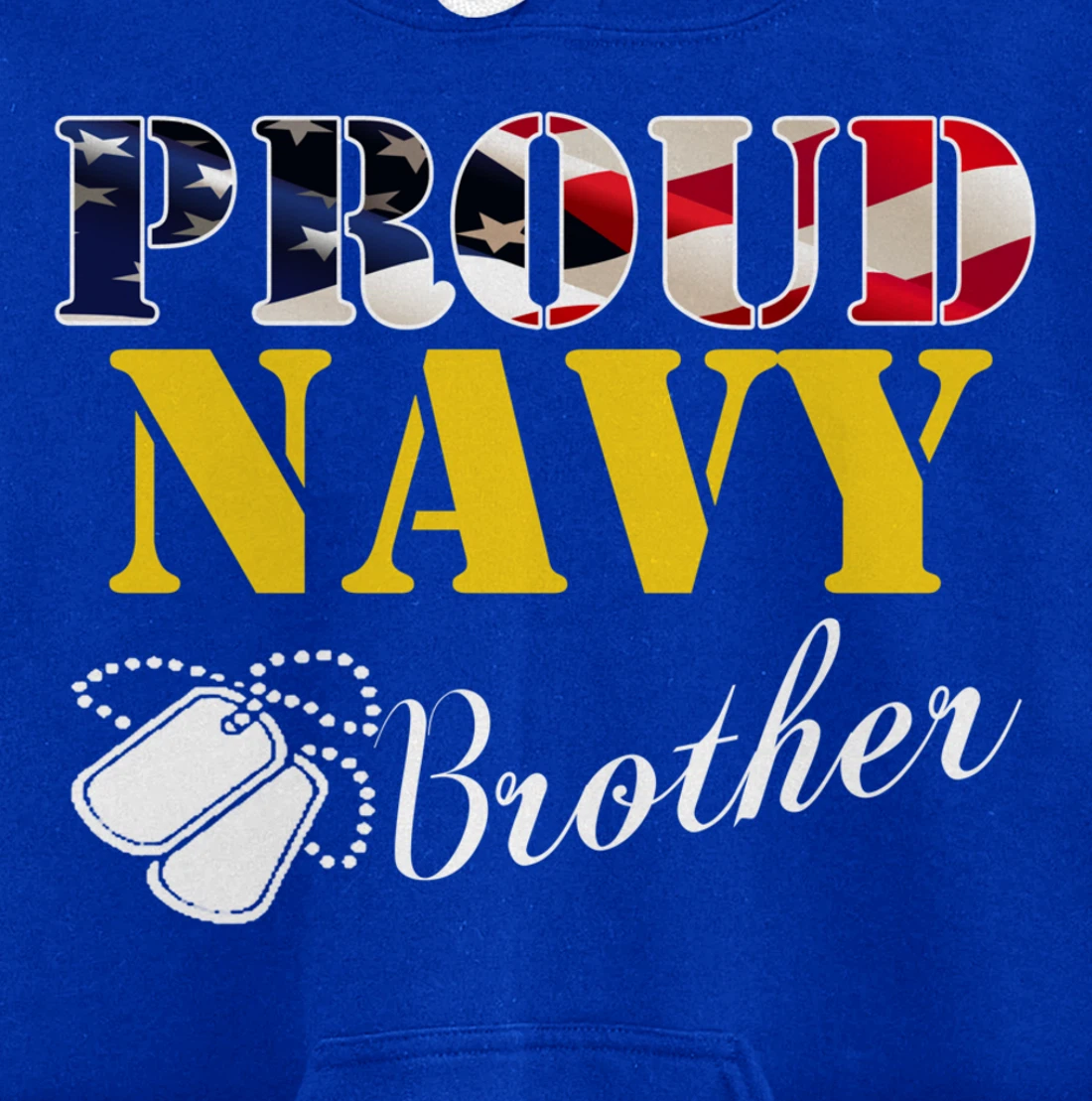 Vintage Proud Navy Brother With American Flag Gift Veteran Pullover Hoodie
