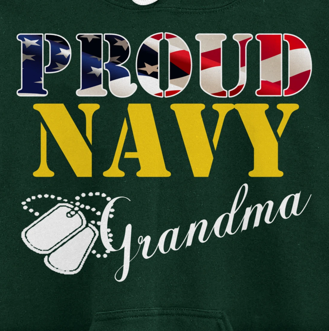 Vintage Proud Navy Grandma With American Flag Gift Veteran Pullover Hoodie