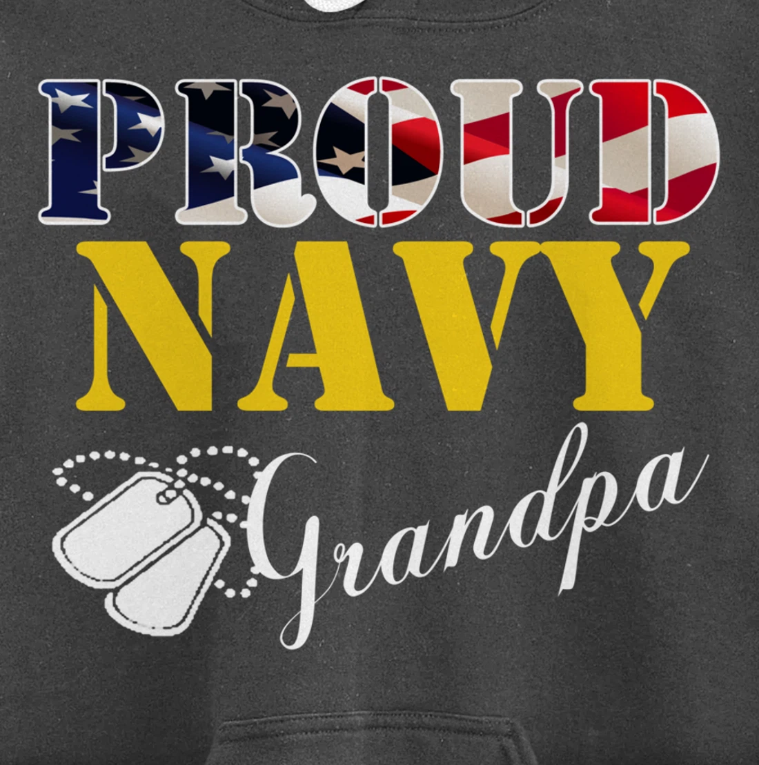 Vintage Proud Navy Grandpa With American Flag Gift Veteran Pullover Hoodie