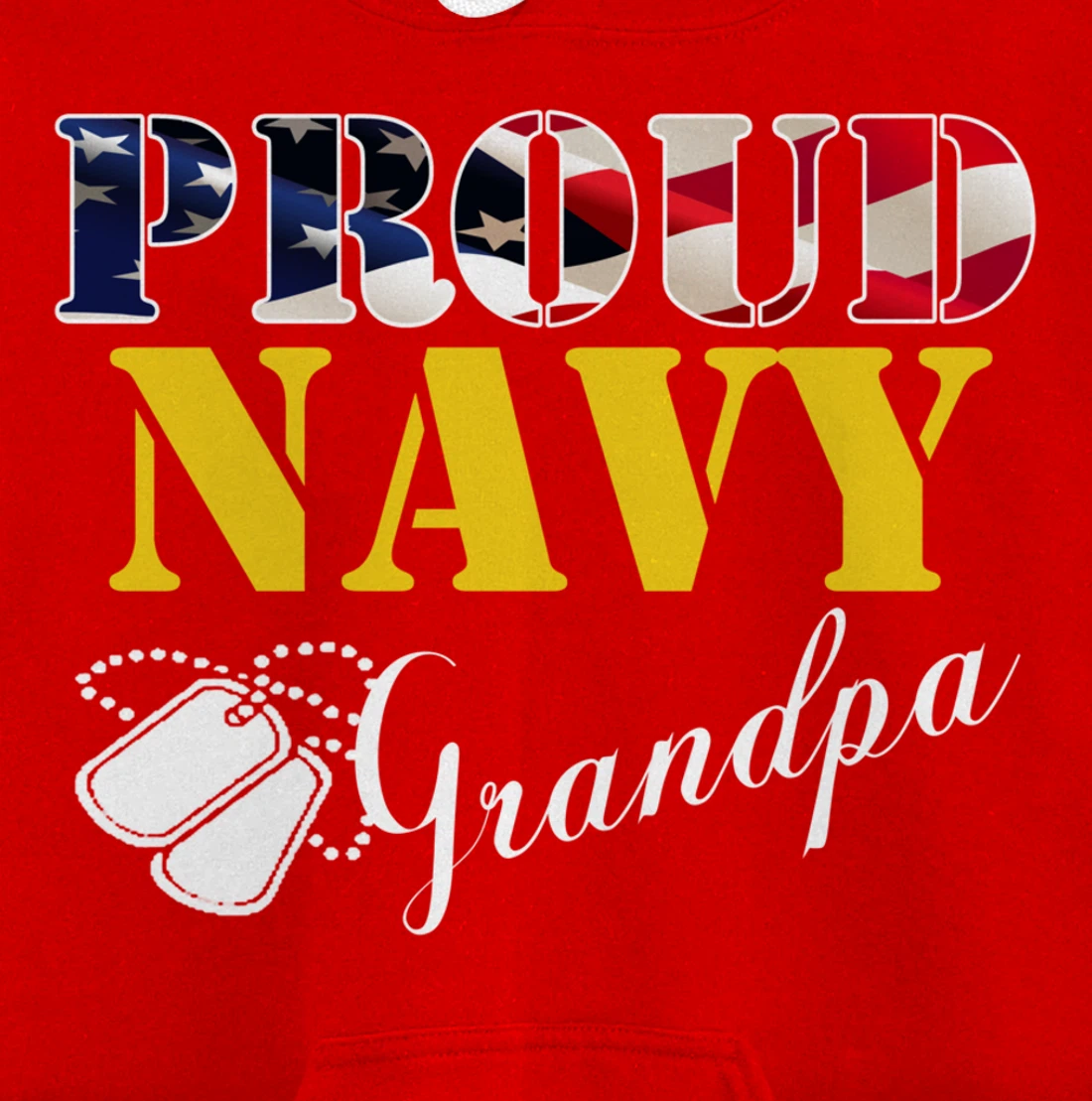 Vintage Proud Navy Grandpa With American Flag Gift Veteran Pullover Hoodie