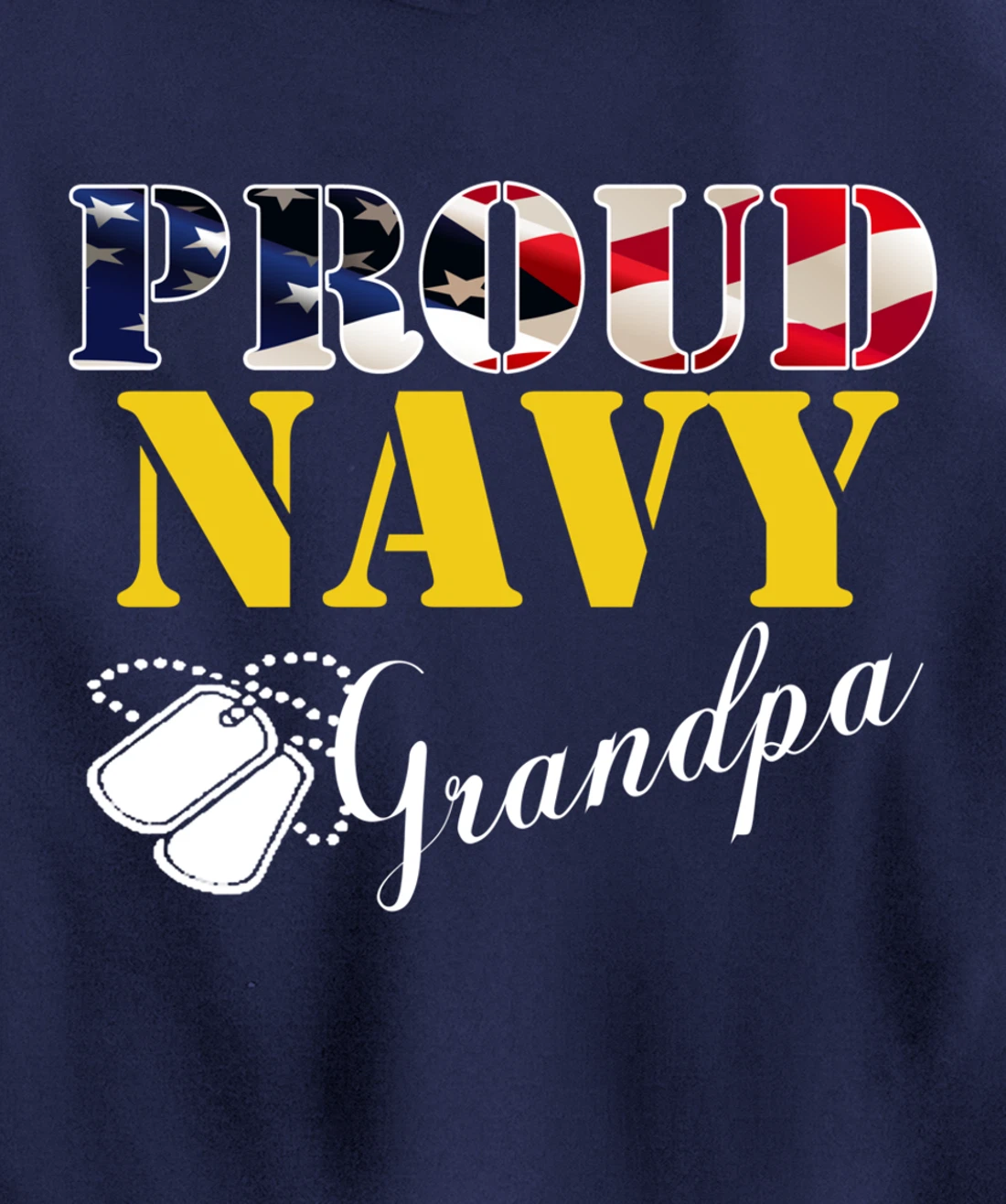 Vintage Proud Navy Grandpa With American Flag Gift Veteran Pullover Hoodie