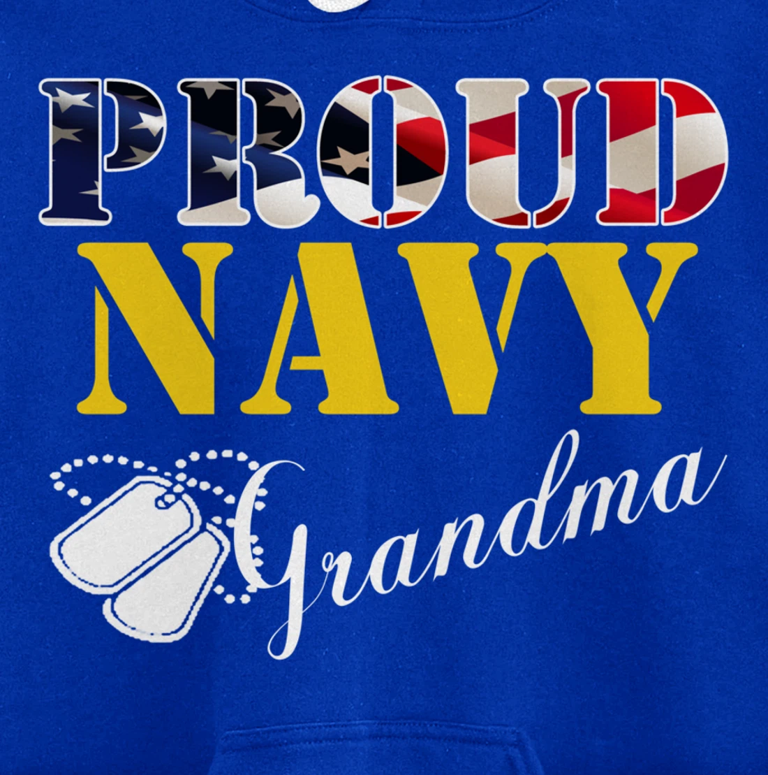 Vintage Proud Navy Grandma With American Flag Gift Veteran Pullover Hoodie