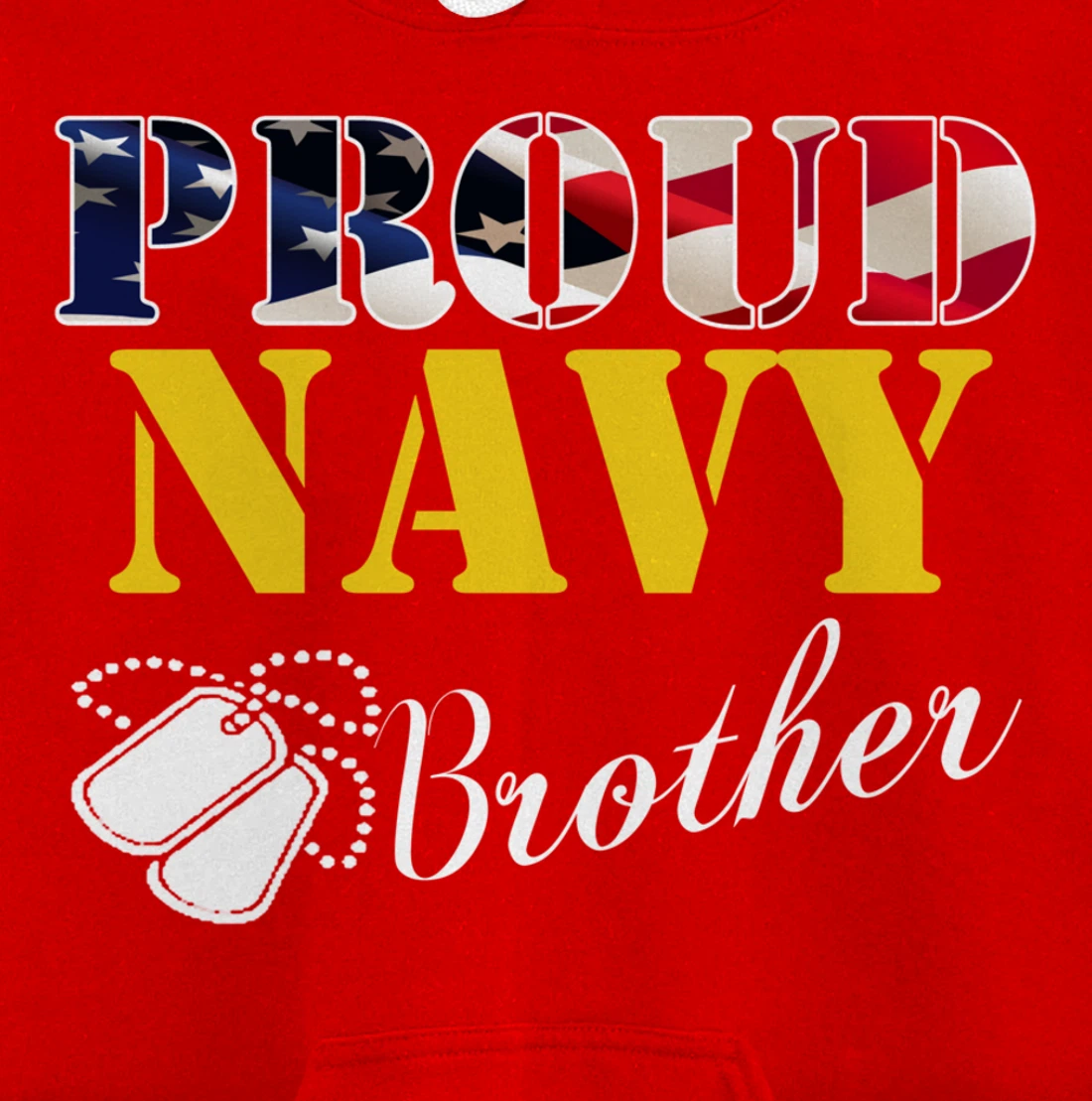 Vintage Proud Navy Brother With American Flag Gift Veteran Pullover Hoodie